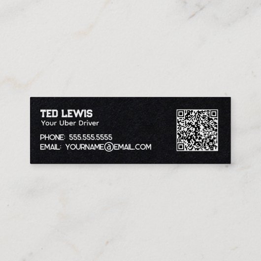 Uber Driver QR Mini Visitekaartje (Achterkant)