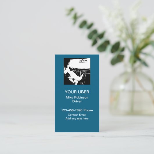 Uber Driver Ride Hailing Visitekaartjes (Staand voorkant)