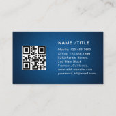 Uber Driver Taxi Limo Cool Blue Metal QR-code Visitekaartje (Achterkant)