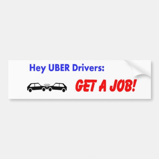 Uber Drivers Bumpersticker (Voorkant)