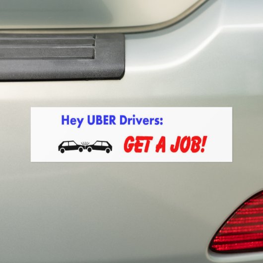 Uber Drivers. Zoek een baan! Bumpersticker (Op auto)