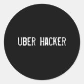 Uber Hacker Ronde Sticker (Voorkant)