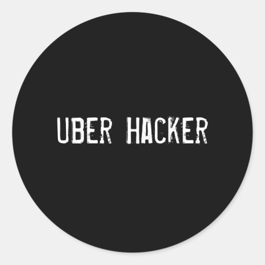 Uber Hacker Ronde Sticker (Voorkant)