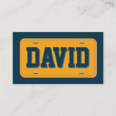 Uber Lyft Driver Oranje en Blue License Bord Visitekaartje (Voorkant)