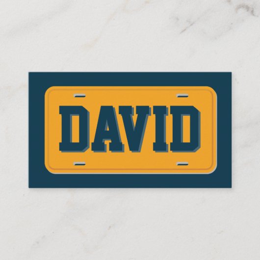 Uber Lyft Driver Oranje en Blue License Bord Visitekaartje (Voorkant)