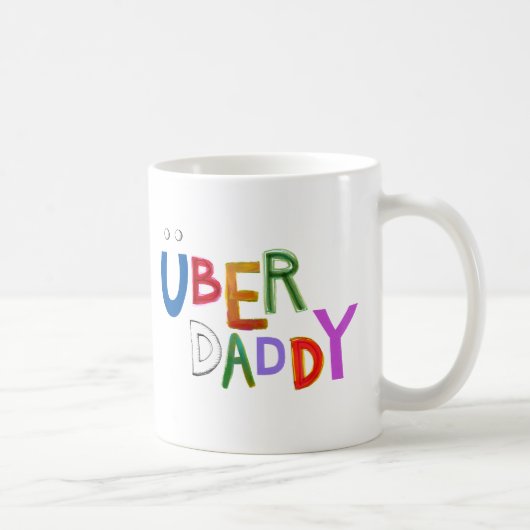 Uber papa goede vader superleuke kunstwoorden koffiemok (Rechts)