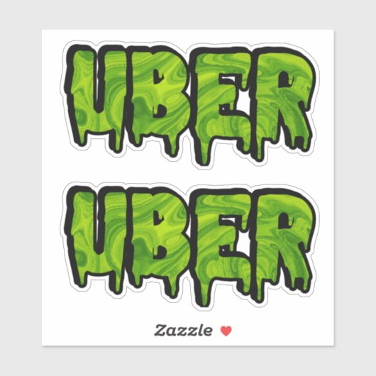Uber Slime Logo voor Rideshare en Levering Sticker (Vel)