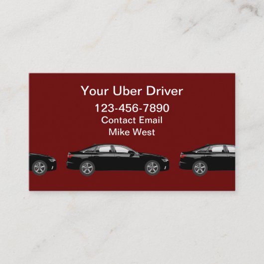 Uber-stuurprogramma Eenvoudige Eenvoudig Te Lezen Visitekaartje (Voorkant)