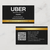 Uber-stuurprogramma moderne gouden rand verwijzing visitekaartje (Voorkant / Achterkant)