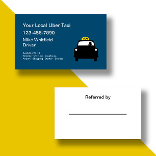 Uber Taxi Ritsdelen Koerier Visitekaartje