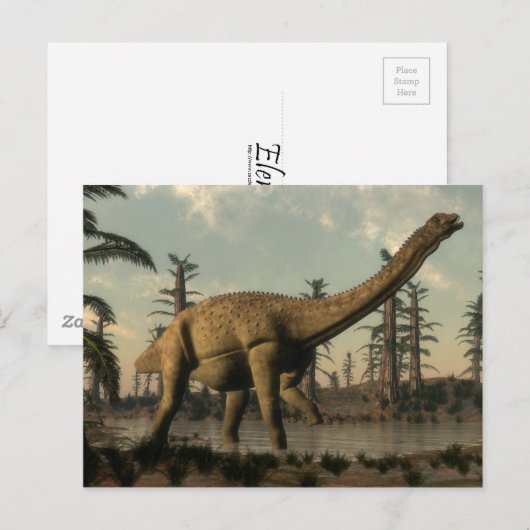 Uberabatitan dinosaurus in het meer briefkaart (Voorkant / Achterkant)