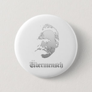 Übermensch – Friedrich Nietzsche Beste Duitse Filo Ronde Button 5,7 Cm