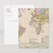 Ubersicht der Erde - Overzicht van de Earth Map Briefkaart (Voorkant / Achterkant)