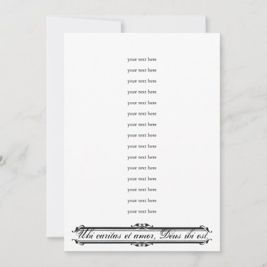 Ubi Caritas et Amor Wedding Sjabloon Kaart (Voorkant)