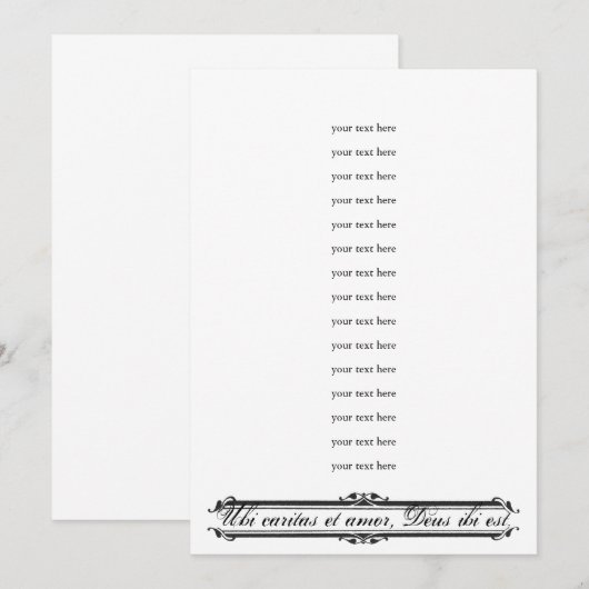 Ubi Caritas et Amor Wedding Sjabloon Kaart (Voorkant / Achterkant)