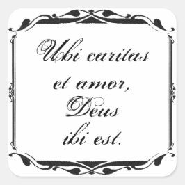 Ubi Caritas et Amor Wedding Sticker Sjabloon