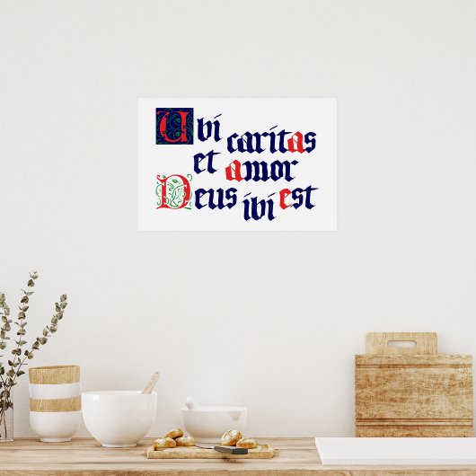 Ubi Caritas Poster (Keuken)