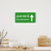 Ubon Ratchathani Vooruit ⚠ Thais Verkeersbord ⚠ Poster (Keuken)