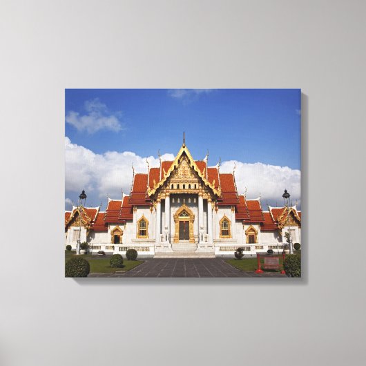 Ubosot-hal of Bot, Wat Benchamabophit, Bangkok, Canvas Afdruk (Voorkant)