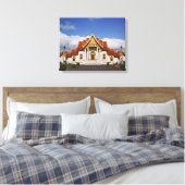 Ubosot-hal of Bot, Wat Benchamabophit, Bangkok, Canvas Afdruk (Insitu (Slaapkamer))