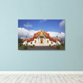 Ubosot-hal of Bot, Wat Benchamabophit, Bangkok, Canvas Afdruk (Insitu (Houten vloer))