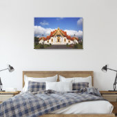 Ubosot-hal of Bot, Wat Benchamabophit, Bangkok, Canvas Afdruk (Insitu (Slaapkamer))