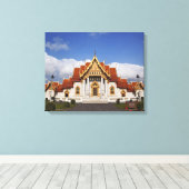Ubosot-hal of Bot, Wat Benchamabophit, Bangkok, Canvas Afdruk (Insitu (Houten vloer))