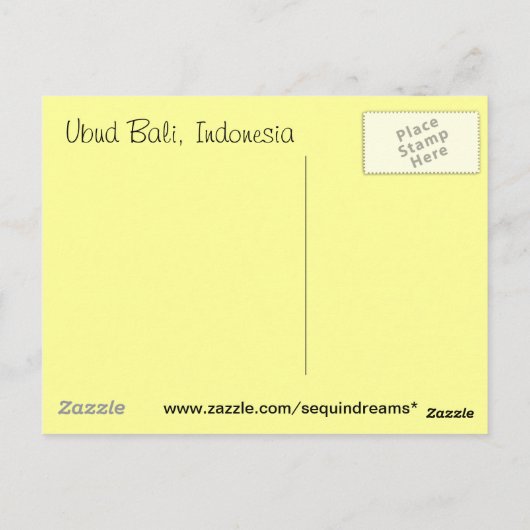 Ubud Bali Briefkaart (Achterkant)