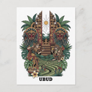 Ubud Bali Indonesië Reizen Briefkaart