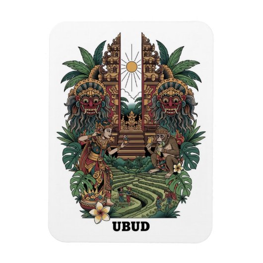 Ubud Bali Indonesië Reizen Magneet (Verticaal)