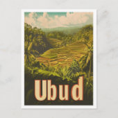 Ubud Bali Indonesië Vintage Travel Illustratie Briefkaart (Voorkant)
