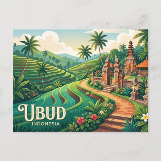 Ubud Indonesië Briefkaart (Voorkant)
