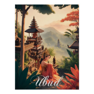Ubud Indonesië Tempel Reisposter Perfect Poster