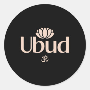 Ubud Li Aum Om Spirituele Lotusbloem Meditatie Y Ronde Sticker
