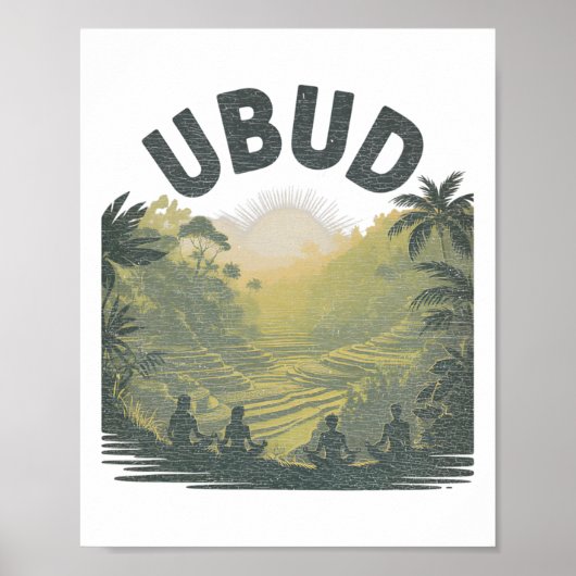 Ubud Li Rice Fields Jungle Meditation Yoga  Poster (Voorkant)