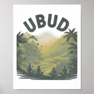 Ubud Li Rijstvelden Jungle Meditatie Yoga Poster