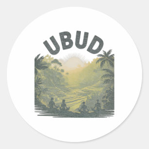 Ubud Li Rijstvelden Jungle Meditatie Yoga Ronde Sticker