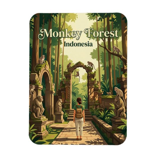 Ubud Monkey Forest Indonesië Magneet (Verticaal)