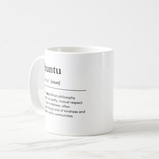 Ubuntu Definitie Ik ben omdat we zijn Koffiemok (Voorkant links)