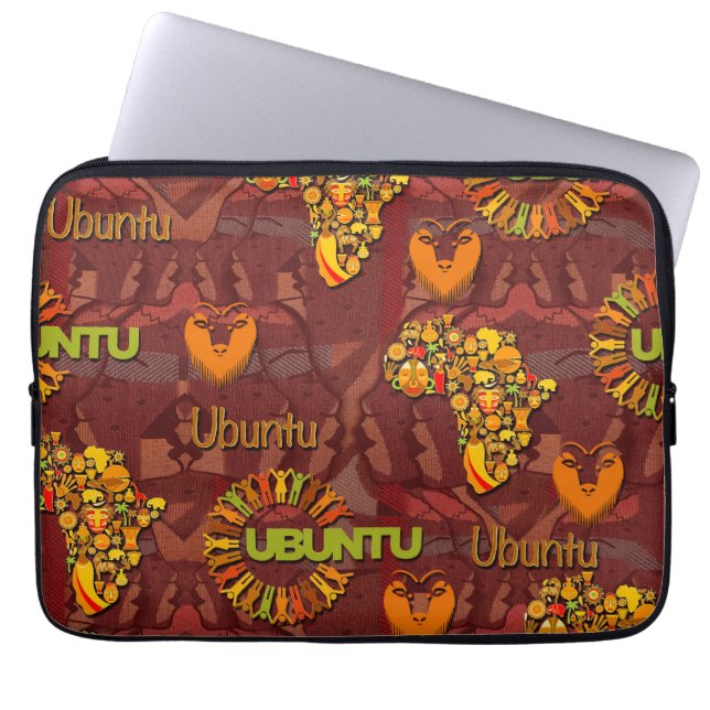 Ubuntu - Ik ben omdat we dat zijn. Laptop Sleeve (Voorkant)