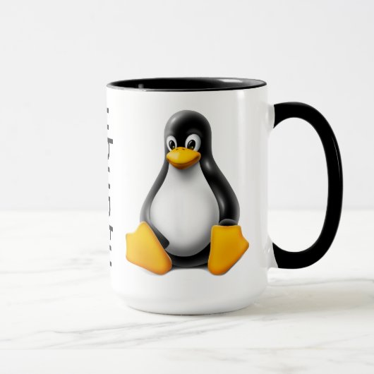 Ubuntu koffie-mok met logo en Tux Mok (Rechts)
