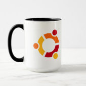 Ubuntu koffie-mok met logo en Tux Mok (Links)