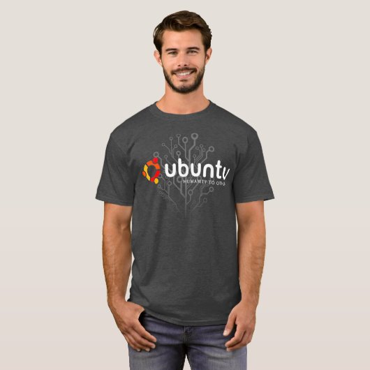 Ubuntu Linu Humaniteit tegenover anderen T-shirt (Voorkant volledig)