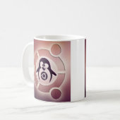 Ubuntu Linux Circle of Friends Logo met Tux Koffiemok (Voorkant links)