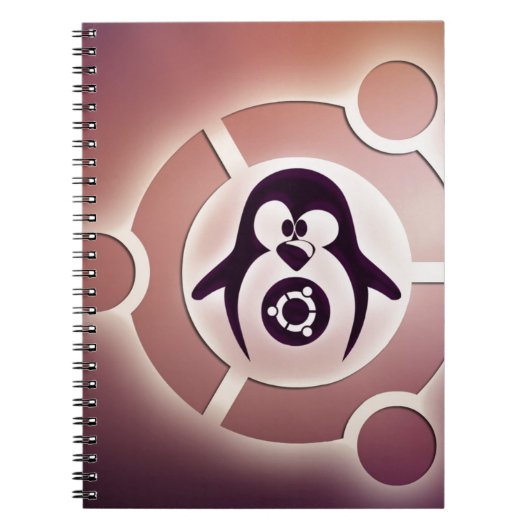 Ubuntu Linux Circle of Friends Logo met Tux Notitieboek (Voorkant)