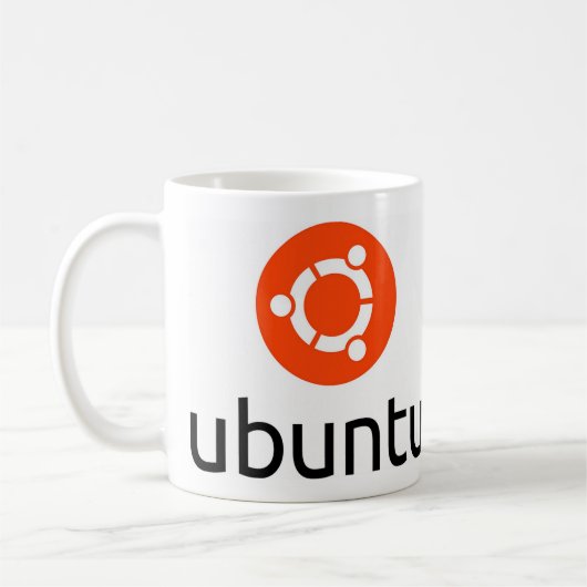 Ubuntu Linux Logo Koffiemok (Links)