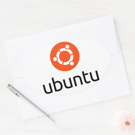 Ubuntu Linux Logo Ovale Sticker (Envelop)