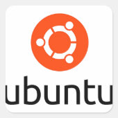 Ubuntu Linux Logo Vierkante Sticker (Voorkant)