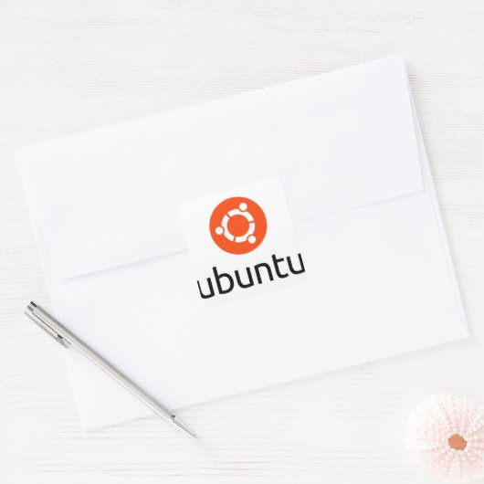 Ubuntu Linux Logo Vierkante Sticker (Envelop)
