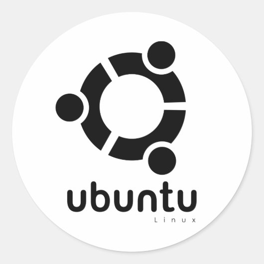 Ubuntu Linux Open Source Ronde Sticker (Voorkant)